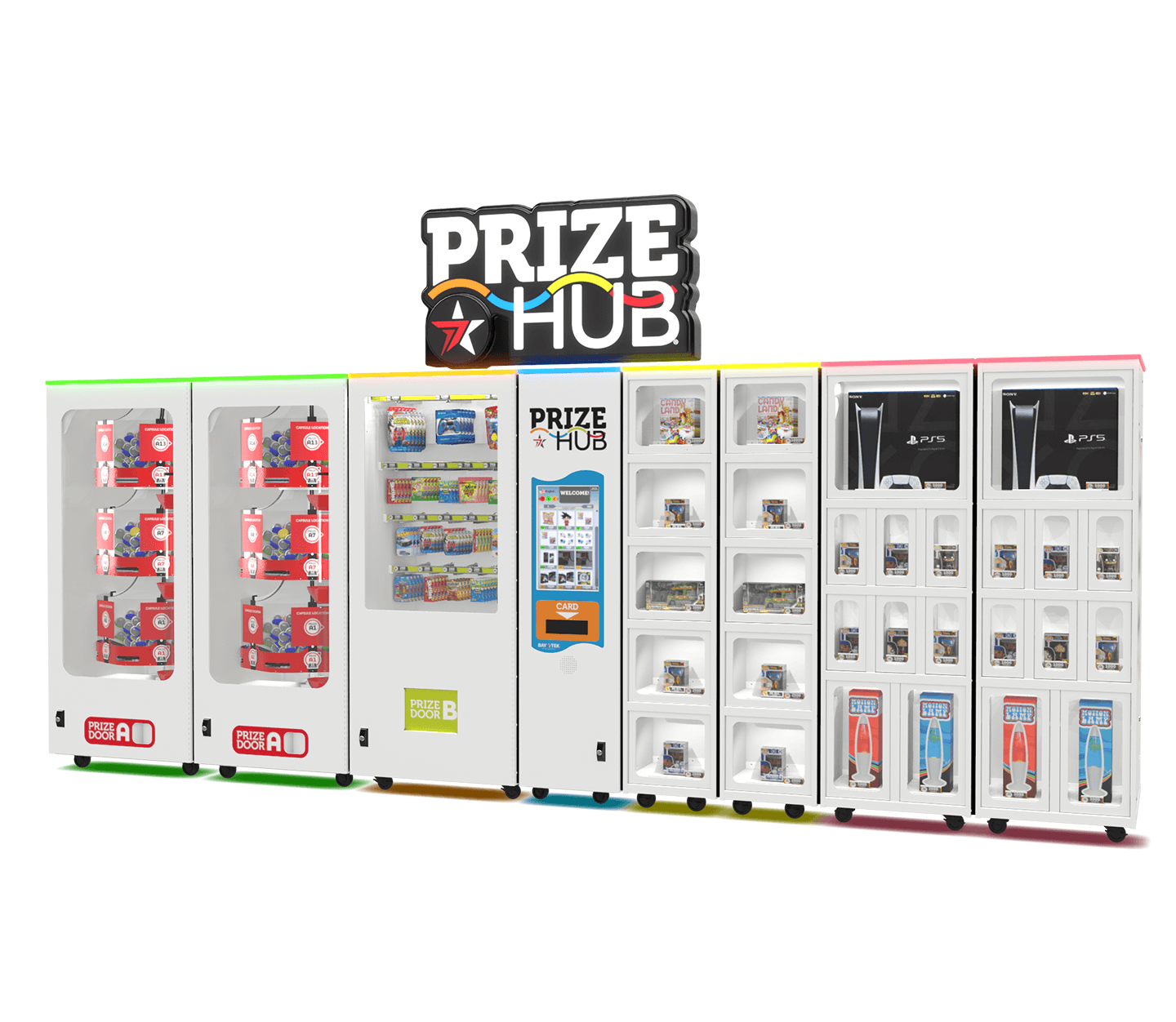 Prize Hub Prize Redemption Game Machine with 7 Lockers